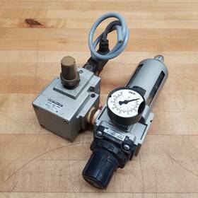 Vg342-3dz-06na Smc Valve Aw40-n06c-z Filter Regulator Pneumatic Assembly - Used