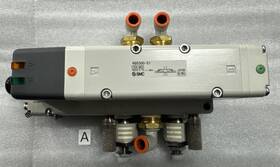 Vq5300-51 Smc Solenoid Valve With Vq5000 Manifold Block 2 Asn2 Throttle Valves