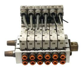 Vqz2151-3yz1 Smc Manifold With 6x Solenoid Air Valve 24vdc 0.15 - 0.7mpa