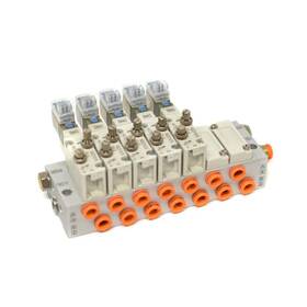 Vqz2151s-5l1-c Smc Manifold With 5x Compact Solenoid Air Valve 24vdc 0.1 - 0.7mpa