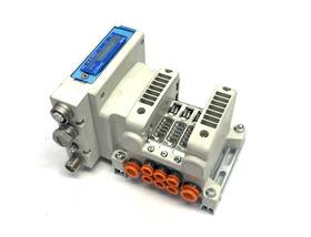 Vv5qc11-03n7sean-d0s Smc Pneumatic Solenoid Valve Manifold 3-station 5-port