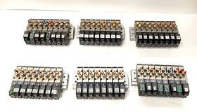 Vz2120 Smc Solenoid Valve Model 24v Dc Lot Of 6 Asslebles With 8 Valves