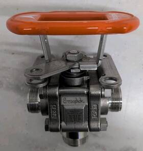 Ss-63xts12-jlk Swagelok 3/4 Inch 3-way Locking Orange Oval Ball Valve