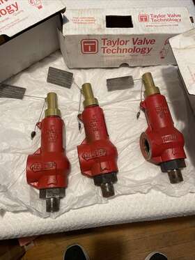 825d6241312 Taylor 1 Inch Safety Relief Valve 500 Psi 8200 Series Repaired 12/22
