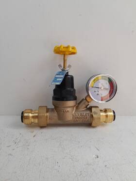 Fsbprv34wg Tectite Water Pressure Regulator Valve 3/4 Inch Bronze Double Union Ptc - Cracked Gauge