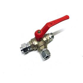 012410 Tvl Tecnovielle Inch L Bore 1 Three-way Brass Ball Valve Manual Actuation