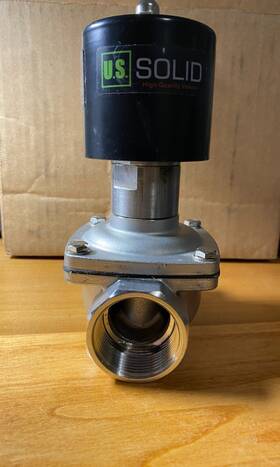 Jfsv00105 U.s. Solid 1 1/2 Inch Electric Solenoid Valve 12vdc Stainless Normally Open