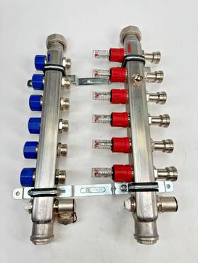 6-loop Viega 16034 Proradiant Manifold 1 Inch F-npt Inlet 1-1/4 Union Outlet