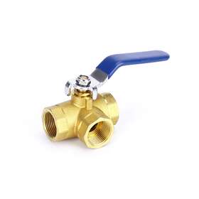 I012-a024 Vipjq 3-way Ball Valve Female L Port Lever Handle 3/4 Inch Npt Made Of Forged Brass