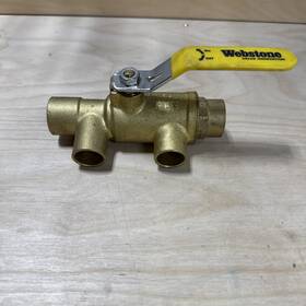 H-58643 Webstone 1 Inch X 3/4 Full Port Brass Ball Valve With Reversible Handle