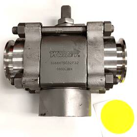 Ss68xtsc32f32 Whitey 55sdl3bx 3-way Ball Valve Cf3m With 1-1/2 Inch Sanitary Fittings