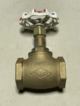 Toyo Red-white Globe Valve No 211 Class 125 Rising Stem Female Npt. Fixed Price $85.00.