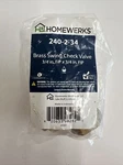 Homewerks Brass Swing Check Valve 3/4 Fip X Lf 240-2-34. Fixed Price $18.99.
