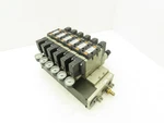 Smc NVFS4300-5FZ Pneumatic Solenoid Valve 7-STATION Manifold 24V NVV5FS4-01T-071. Fixed Price $249.99.