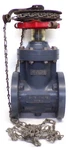 Asahi 3" Av Gate Valve Flanged Pvc 1100114 Type C, W/1-1/2" Babbitt Adj Sprocket. Fixed Price $250.00.