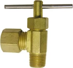 Lasco 17-1109 1/4" Compression By 1/8" Male Pipe Thread Angle Brass Needle Valve. Fixed Price $12.00.