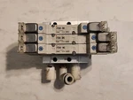 Smc Used SY3240-5MZ And (2) SY3340-5MZ Solenoid Valve W/ Manifold Block. Fixed Price $79.00.
