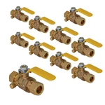 Premium Brass Full Port Ball Valve With Drain, 1/2 In. Compression Connecti. Fixed Price $132.83.