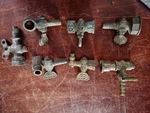 7 Antique Victorian Brass Ornate Gas Valves Light Fixture Shut Off Turn Key. Fixed Price $20.00.