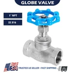 1" Inch Globe Valve Female Threaded Npt 200 Wog Stainless Steel 316. Fixed Price $93.74.