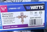 Watts LFMMVM1-CEF Thermostatic Mixing Valve 1/2 Brass Pex Barb 150 Psi. Fixed Price $75.00.