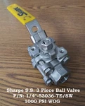 Sharpe Valves 1/4" 53036 Te/sw S.s. 1000 Psi Wog Three Piece Ball. Fixed Price $39.99.