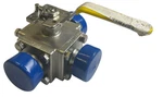 CF8M Stainless Steel Ball Valve Manual Lever Sanitary Flanged 3-WAY. Fixed Price $564.00.