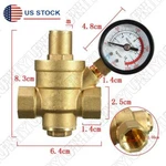 DN15 Water Pressure Regulator Npt 1/2'' Adjustable Brass Reducer W/ Gauge Meter. Fixed Price $27.46.
