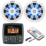 Marine Audio Bluetooth Receiver, 2X 6.5" 150 Watts Speakers, Led Controller. Fixed Price $304.99.