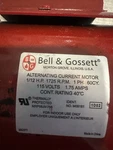 M10711 Bell Gossett 1/6 Hp Motor 1725 Rpm Ph 60CY, 115 Volts 1.9 Amps. Fixed Price $450.00.