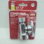 Ace Straight Valve Quarter Turn Shut Off 3/8" 1/2" #4309647. Fixed Price $10.75.
