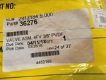 Lmi 36276 Valve ASM4FV 3/8" Pvdf. Fixed Price $90.00.