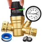 Water Pressure Regulator For Rv Lead-free Brass Adjustable Reducer Gauge 3/4" V3. Fixed Price $28.50.
