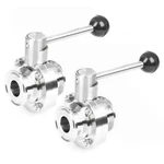 U.s. Solid 2PCS Sanitary Butterfly Valves Tri Clamp End Pull Handle 1 In 304SS. Fixed Price $48.39.