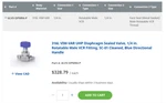 Swagelok 6LVV-DPMR4-P (316L Vim-var Manual Diaphragm Sealed Valve Blue/silver). Fixed Price $119.05.
