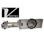 Used 8" Salina Vortex Stainless Steel Pneumatic Orifice Knife Gate Valve FA08. Fixed Price $2577.00.