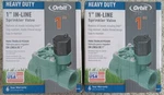 TWO(2) Orbit 57281 Heavy Duty 1" In-line Sprinkler Valves, New, Boxes. Fixed Price $23.99.