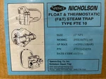 Spence 145 Psi, Float And Thermostatic Steam Trap Type FTE10, Pn FTE10-C6E9A. Fixed Price $190.00.