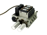 Smc NVV5FS3-01T-031-03T Manifold W/ (3) VFS3100-5FZC Solenoid Valves. Fixed Price $110.00.