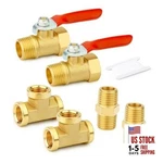 6PCS Inch Npt Brass Pipe Fitting, Ball Valve, Barstock Tee 3/8". Fixed Price $26.72.