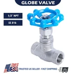 1/2" Inch Globe Valve Female Threaded Npt 200 Wog Stainless Steel 316. Fixed Price $54.09.