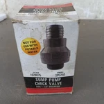 Water Source Inline Sump Check Valve, Plastic, 1-1/2-IN. Mpt. Fixed Price $9.95.