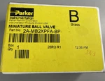Parker 2A-MB2XPFA-BP Miniature Brass Ball Valve 3-WAY 1/8" Compression 2500. Fixed Price $118.75.