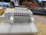 Smc Communication Manifold W/ (6) VQC1101N-5 And (2) VQC1201N-5B Solenoids. Fixed Price $184.99.