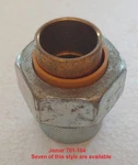 3/4" Dielectric Union, Brass Solder X Galvanized Fip, 250 Psi. Fixed Price $8.95.
