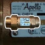 Apollo DUCLF4A-1 Dual Check Backflow Preventer Brass Valve 1" Water 175 Psi. Fixed Price $125.99.