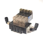 (lot Of 4) Mac 34B-L00-GDFA-1KV 2-WAY Solenoid Valve W/ Circuit Bar & Elbow Conn. Fixed Price $140.29.