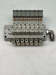 (7) Smc SYJ3140-5L0Z Solenoid Valve With Manifold Base 24VDC 0.15 To 0.7 Mpa. Fixed Price $95.00.
