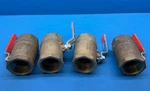 Lot Of 4 Red-white Toyo 2-1/2" 150 Wsp 600-WOG Brass Ball Valve. Fixed Price $155.96.