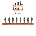 1" Copper Manifold 3/4" Pex Crimp Fitting (with & W/o Valve) LOOPS-12. Fixed Price $403.46.